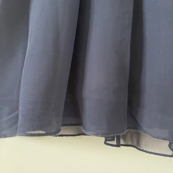 Navy Blue Chiffon Homecoming Dress with Silver Jeweled Belt Halter Top Size XS - Picture 6 of 7